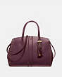 COACH®,COOPER CARRYALL WITH RIVETS,Leather,Large,Brass/Oxblood,Front View