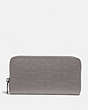 COACH®,ACCORDION WALLET IN SIGNATURE LEATHER,Leather,HEATHER GREY,Front View