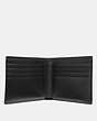 COACH®,DOUBLE BILLFOLD WALLET WITH SIGNATURE HARDWARE,Leather,Black,Inside View,Top View
