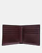 COACH®,DOUBLE BILLFOLD WALLET WITH SIGNATURE HARDWARE,Leather,OXBLOOD,Inside View,Top View