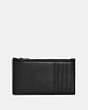 COACH®,ZIP CARD CASE WITH SIGNATURE HARDWARE,Leather,Black,Back View