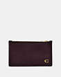 COACH®,ZIP CARD CASE WITH SIGNATURE HARDWARE,Leather,OXBLOOD,Front View