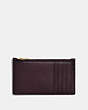 COACH®,ZIP CARD CASE WITH SIGNATURE HARDWARE,Leather,OXBLOOD,Back View