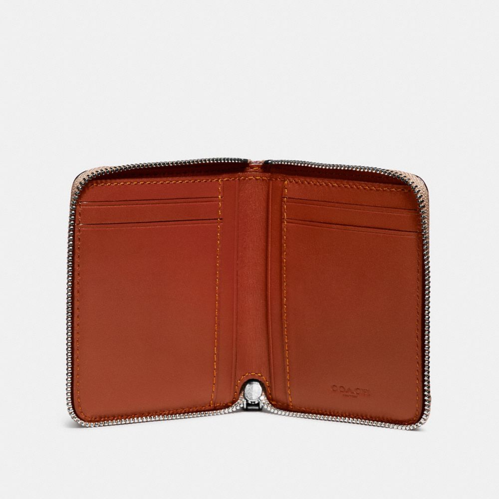 COACH®,Small Zip Around Wallet In Signature Canvas,,Inside View,Top View