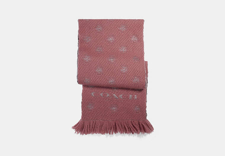 COACH®,TEA ROSE TWILL MUFFLER,Mixed Material,Rose,Front View