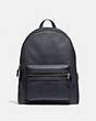 COACH®,ACADEMY BACKPACK,Pebbled Leather,X-Large,Midnight Navy/Black Copper,Front View
