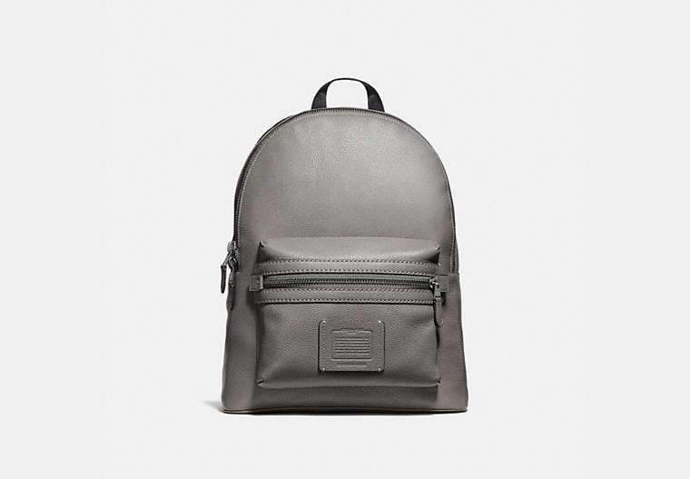 COACH®,ACADEMY BACKPACK,Pebbled Leather,X-Large,Gunmetal/Heather Grey,Front View