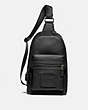 COACH®,ACADEMY PACK,Pebbled Leather,Medium,Black Copper/Black,Front View