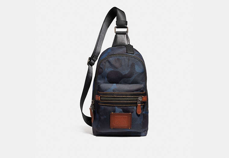 COACH®,ACADEMY PACK WITH CAMO PRINT,Mixed Material,Denim/Black Copper,Front View