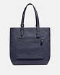 COACH®,METROPOLITAN SOFT TOTE,Pebbled Leather,Large,Black Antique Nickel/Midnight Navy,Front View