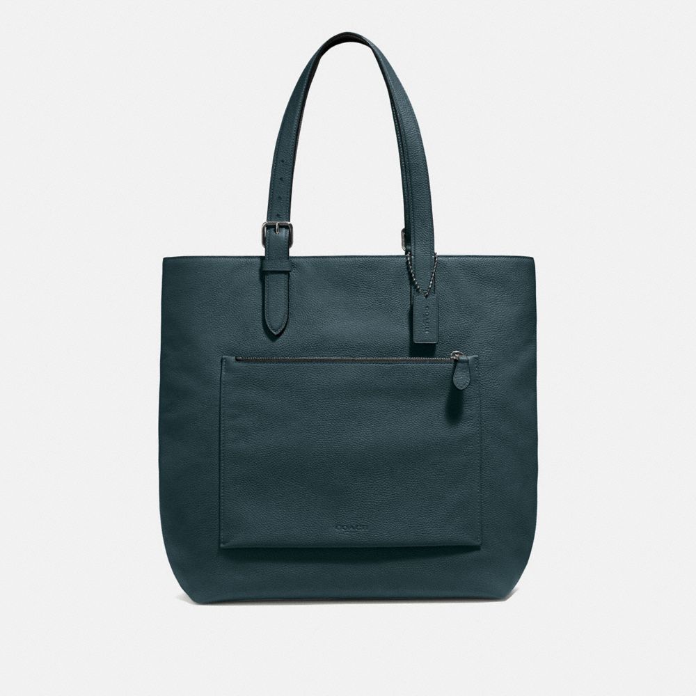 COACH®,METROPOLITAN SOFT TOTE,Pebbled Leather,Large,QB/Cypress,Front View