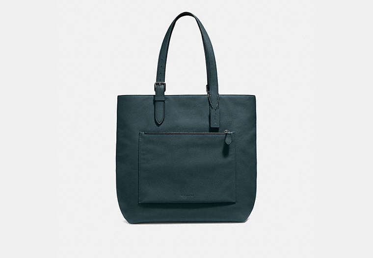 COACH®,METROPOLITAN SOFT TOTE,Pebbled Leather,Large,QB/Cypress,Front View