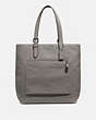 COACH®,METROPOLITAN SOFT TOTE,Pebbled Leather,Large,Black Antique Nickel/Heather Grey,Front View
