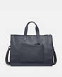 COACH®,METROPOLITAN SOFT BRIEF,Pebbled Leather,Large,Black Antique Nickel/Midnight Navy,Front View