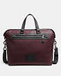 COACH®,ACADEMY HOLDALL,Pebbled Leather,Gunmetal/Oxblood,Front View
