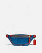 COACH®,RIVINGTON BELT BAG 7 WITH VARSITY ZIPPER,Leather,Medium,Silver/Pacific,Front View