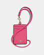 COACH®,ID LANYARD,Leather,Brass/Confetti Pink,Front View