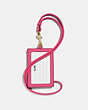 COACH®,ID LANYARD,Leather,Brass/Confetti Pink,Back View