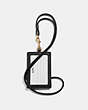 COACH®,ID LANYARD,Leather,Light Gold/Black,Back View