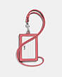 COACH®,ID LANYARD,Leather,Silver/Bright Coral,Back View