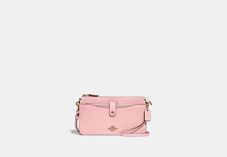 COACH®,NOA POP-UP MESSENGER,Leather,Mini,Gold/Blossom,Front View