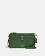 COACH®,NOA POP-UP MESSENGER,Leather,Mini,Gold/Hunter Green,Front View