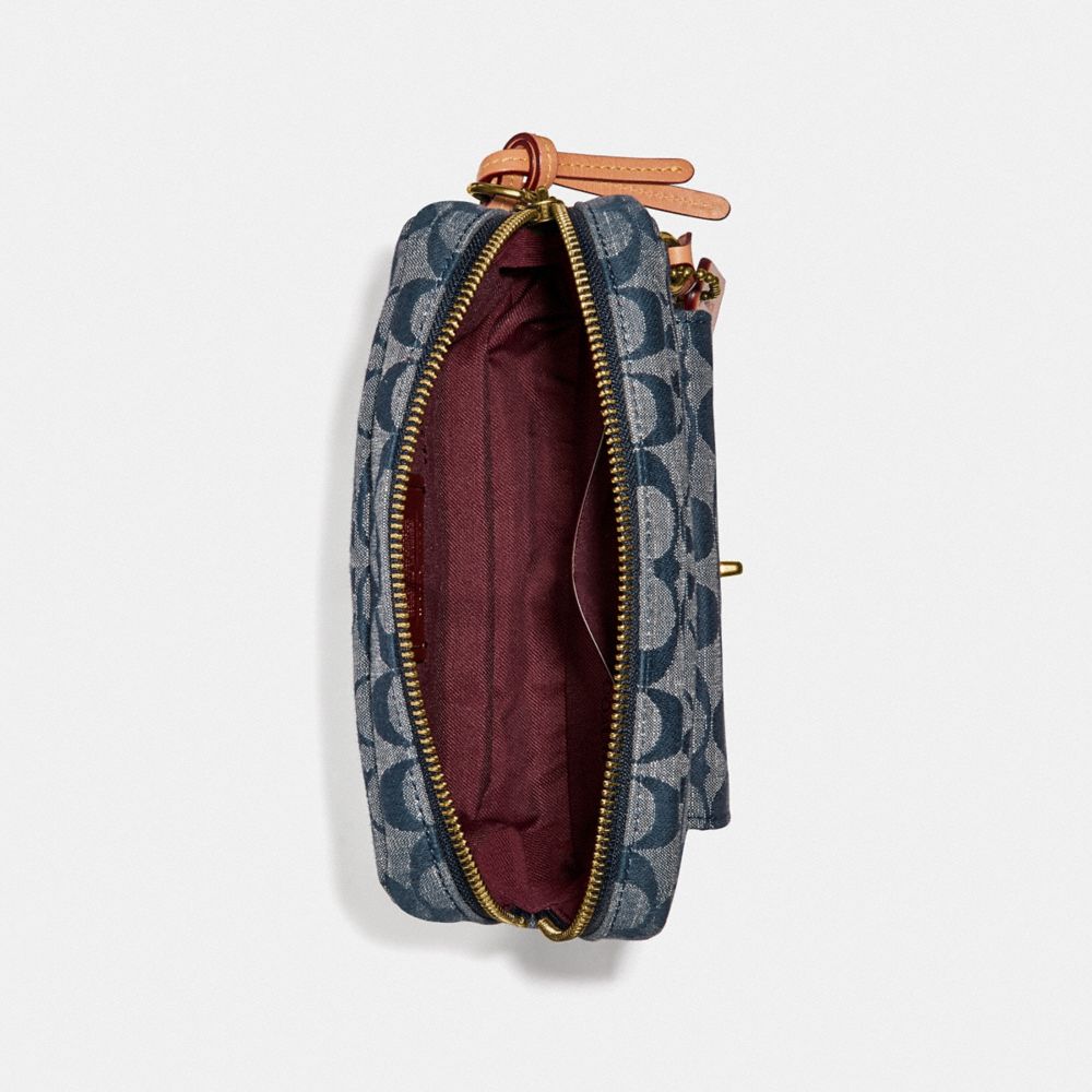 COACH®,Cargo Belt Bag In Signature Chambray,,Inside View,Top View