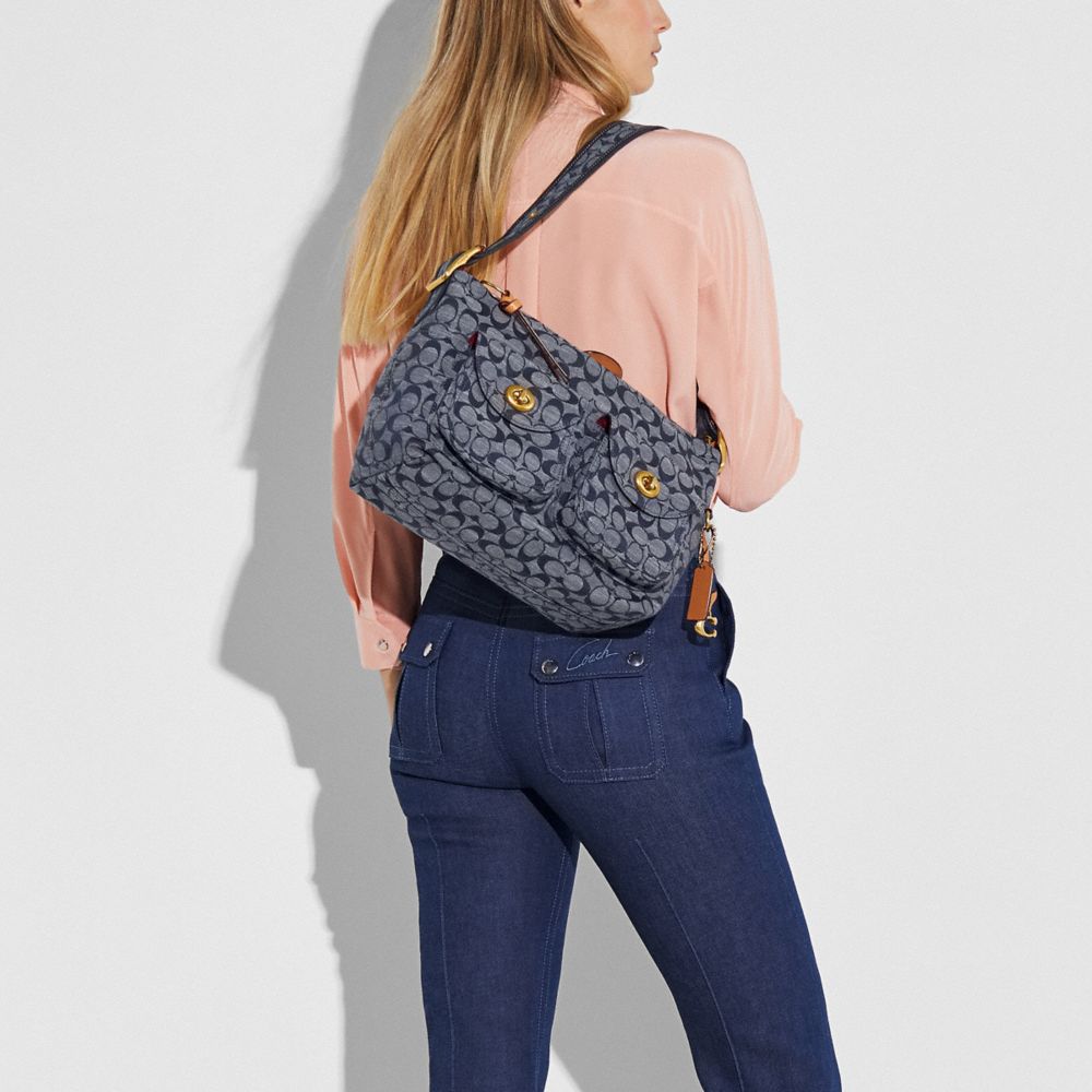 COACH Cargo Shoulder Bag 29 In Signature Chambray COACH