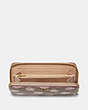 COACH®,ACCORDION ZIP WALLET IN SIGNATURE ROSE PRINT,Coated Canvas,Brass/Tan,Inside View,Top View