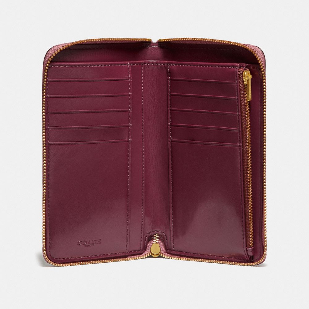 Medium Zip Around Wallet With Leather Sequin Applique