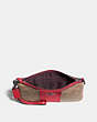 COACH®,SMALL WRISTLET IN COLORBLOCK SIGNATURE CANVAS,canvas,Medium,Pewter/Tan Red Apple,Inside View,Top View