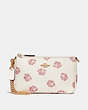 COACH®,NOLITA WRISTLET 19 WITH ROSE PRINT,Coated Canvas,Chalk Rose Print/Light Gold,Front View