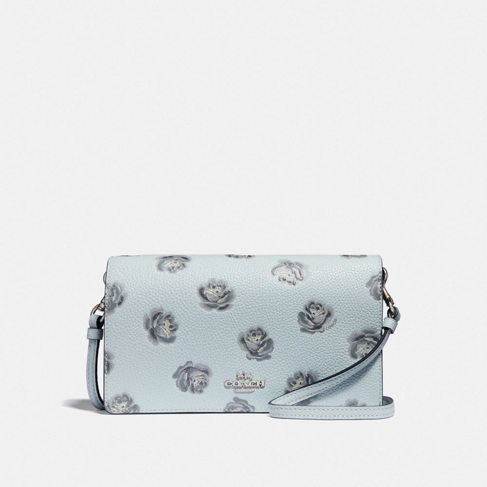 Pochette à bandoulière repliable avec imprimé rose