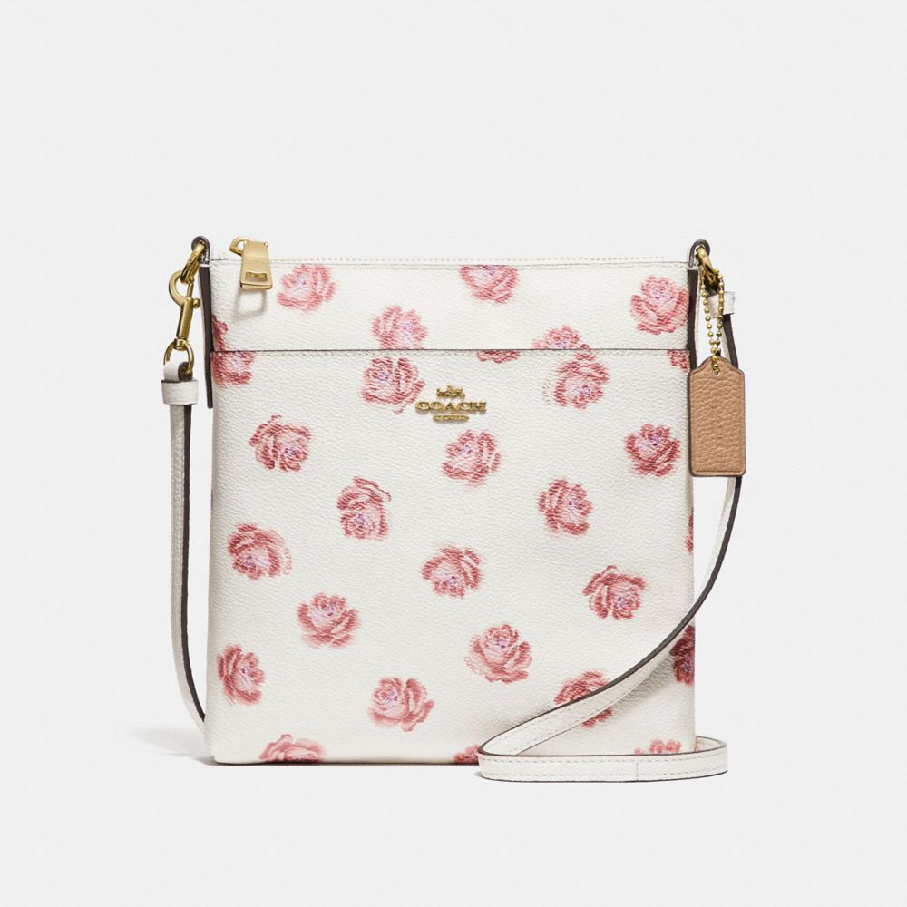 Rose print coach bag on sale