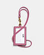 COACH®,ID LANYARD WITH ROSE PRINT,Coated Canvas,Brass/Rose Print,Back View