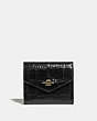 COACH®,SMALL WALLET,Leather,Gold/Black,Front View