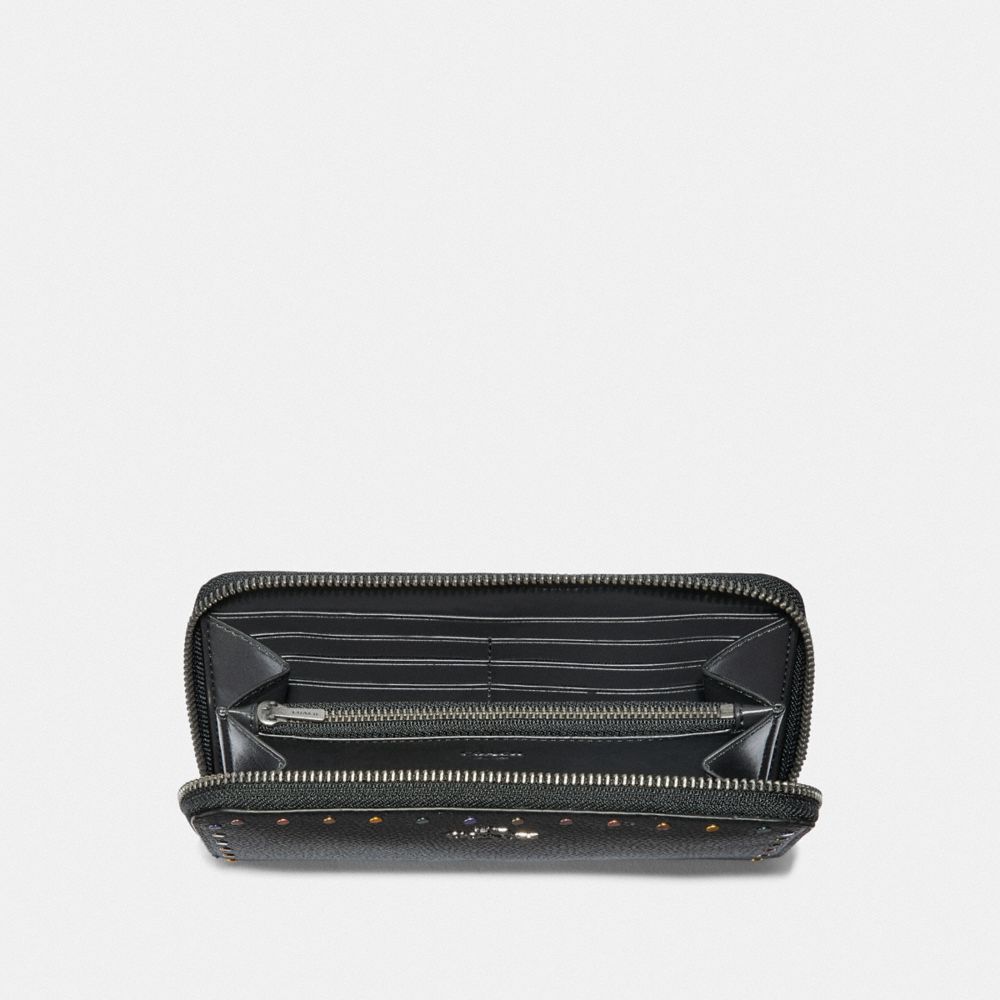 Accordion Zip Wallet With Rainbow Rivets