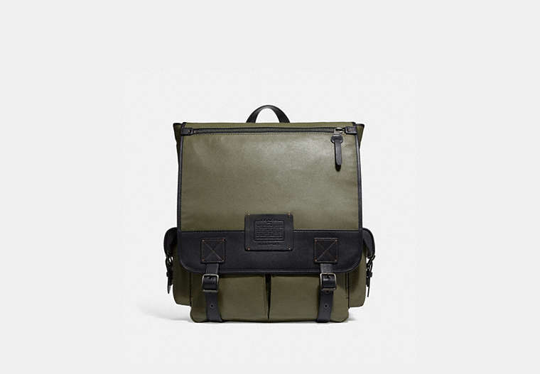 COACH®,SCOUT BACKPACK,Leather,Large,Army Green/Black Copper,Front View
