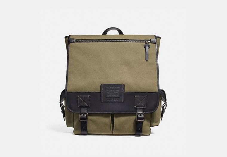 COACH®,SCOUT BACKPACK,canvas,Large,Army Green/Black Copper,Front View
