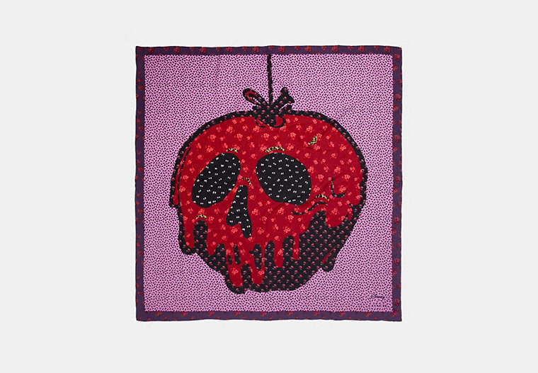 COACH®,DISNEY X COACH POISON APPLE PATCHWORK SCARF,Modal Blend,Red.,Front View