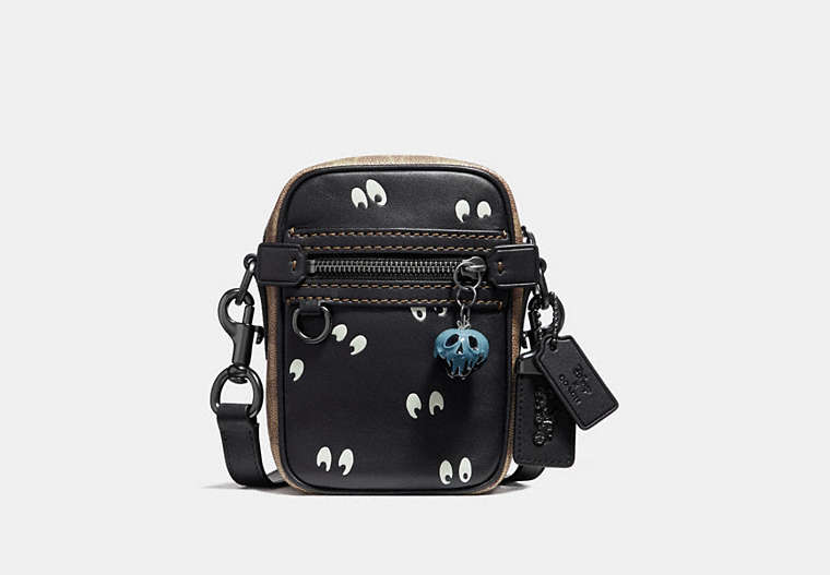 COACH®,DISNEY X COACH DYLAN 10 WITH SPOOKY EYES PRINT,Leather,Black Copper/Black,Front View