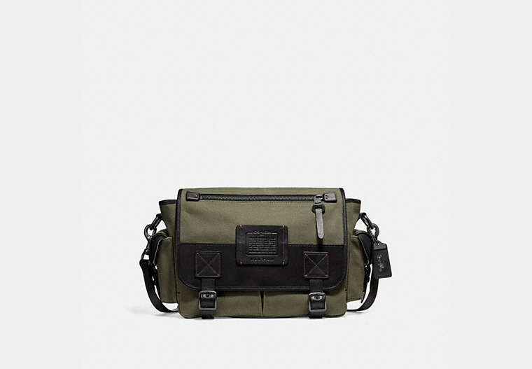 COACH®,SCOUT MESSENGER,canvas,Large,Army Green/Black Copper,Front View
