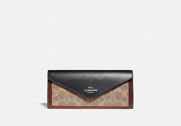 Soft Wallet In Colorblock Signature Canvas image number 0
