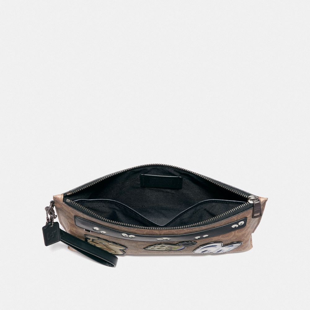 Disney X Coach Carryall Pouch With Signature Patchwork