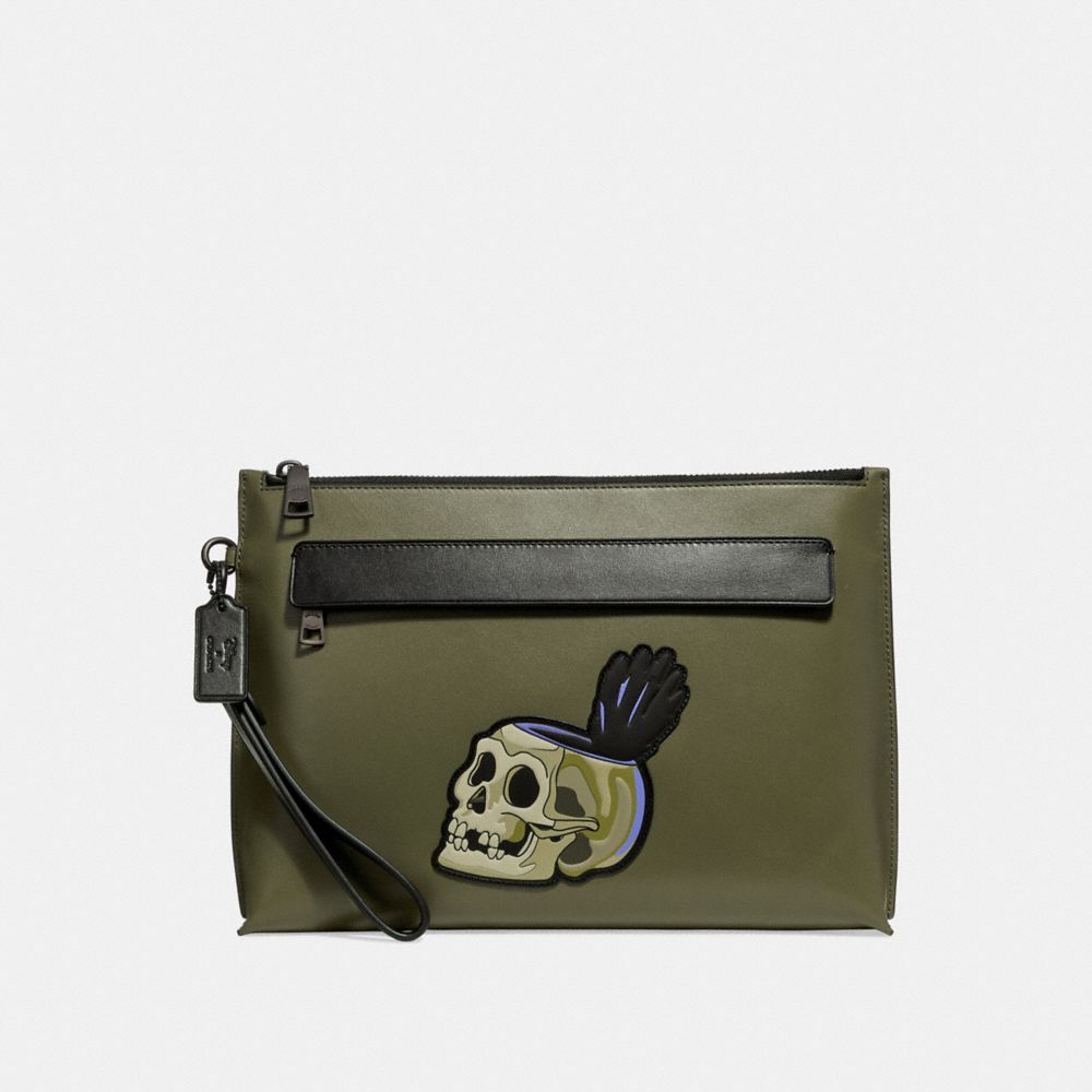Disney X Coach Carryall Pouch With  Skull