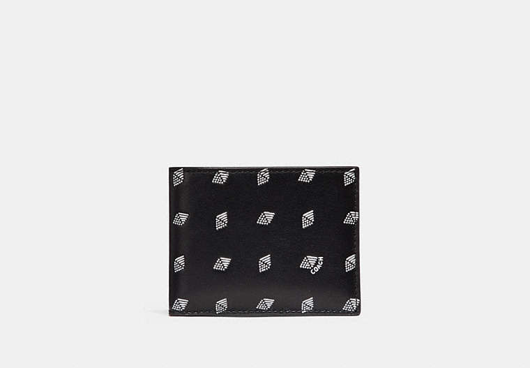 Slim Billfold Wallet With Dot Diamond Print