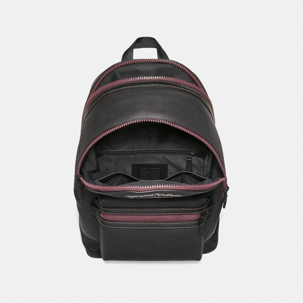 COACH®,Disney X Coach Academy Backpack With Poison Apple Graphic,,Inside View,Top View