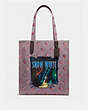 COACH®,DISNEY X COACH SNOW WHITE TOTE,canvas,Large,Pewter/Jasmine,Front View