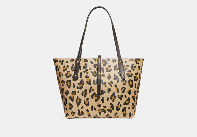 Market Tote With Leopard Print