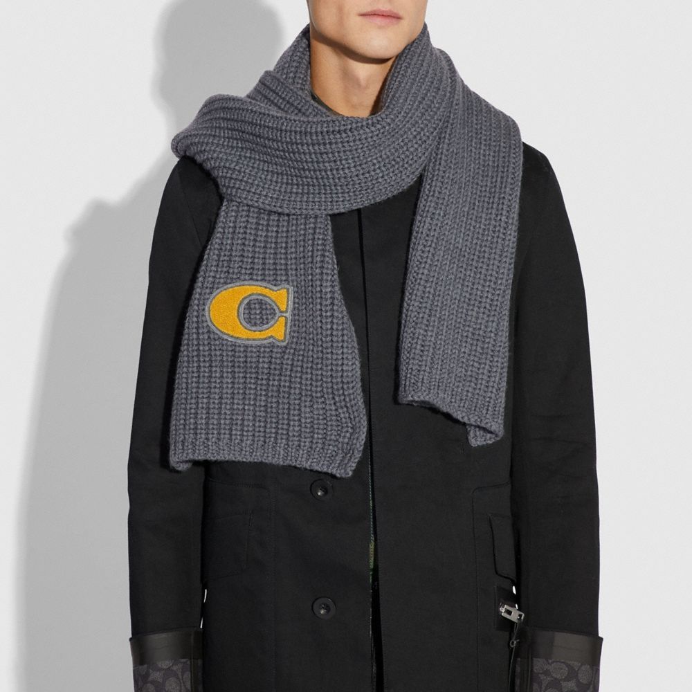 Signature Patch Knit Scarf